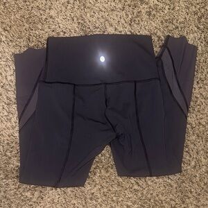 lululemon wonder under crop roll down scallop full on luxtreme